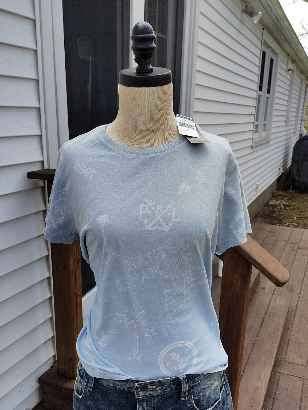 Ralph Lauren Light Blue Graphic Short-Sleeve Tee